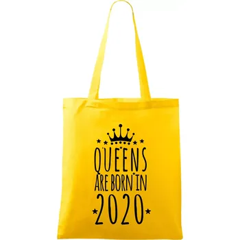 Queens are born in 2020 - Taška bavlněná - 42 x 38 cm ( Žlutá )
