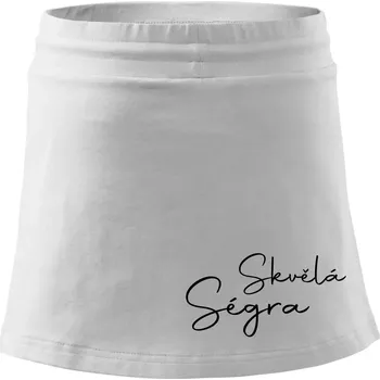Dámská sukně Skvělá ségra - nápis na zádech - Sportovní sukně - two in one - XS ( Bílá )
