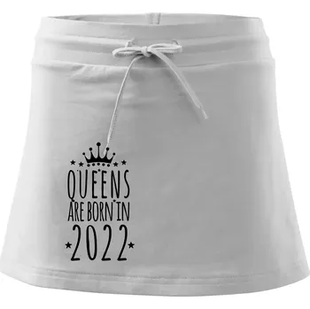 Dámská sukně Queens are born in 2022 - Sportovní sukně - two in one - XS ( Bílá )