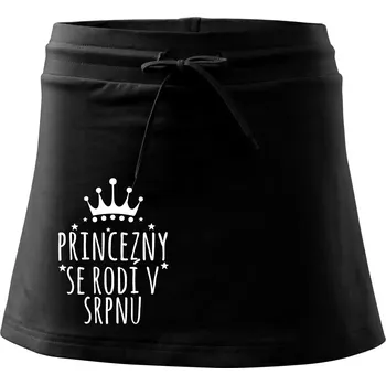 Dámská sukně Princezny se rodí v srpnu - Sportovní sukně - two in one - XL ( Černá )