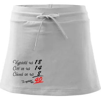 Dámská sukně Vypadá, cítí se, chová se - 40 let - Sportovní sukně - two in one - L ( Bílá )