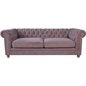 Pohovka Solenzara Čalouněná pohovka Chesterfield - 200cm - NC-7120 Látkové čelounění: TP-068 Šedá, Povrchová úprava nohou: Graywash M Beech P824A