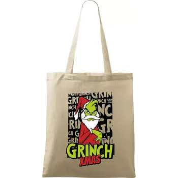 Nákupní taška Grinch Xmas - Taška bavlněná - 42 x 38 cm ( Naturální )