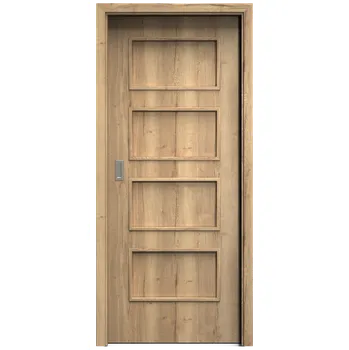 Interiérové dveře SAPELI SWING KOMFORT M19 - CPL LAMINÁT - POSUVNÉ DVEŘE VČ. ZÁRUBNĚ - Dub Halifax Průchozí šířka (cm): 90, Průchozí výška (cm): 197