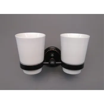 Sada koupelnových doplňků Kelímek dvojitý černá měď 68002