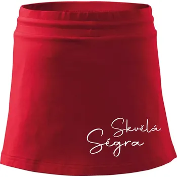 Dámská sukně Skvělá ségra - nápis na zádech - Sportovní sukně - two in one - S ( Červená )