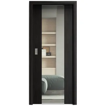 Interiérové dveře SAPELI HARMONIE KOMFORT M40 - CPL LAMINÁT - POSUVNÉ DVEŘE VČ. ZÁRUBNĚ - Ořech královský Průchozí šířka (cm): 90, Průchozí výška (cm): 197, Typ skla: Čiré sklo