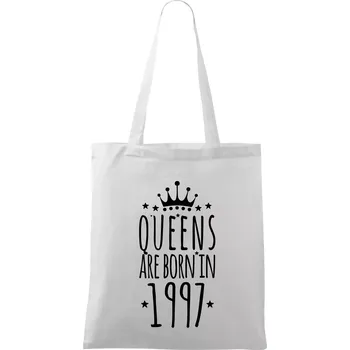 Queens are born in 1997 - Taška bavlněná - 42 x 38 cm ( Bílá )