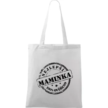 Razítko - nejlepší maminka - Taška bavlněná - 42 x 38 cm ( Bílá )