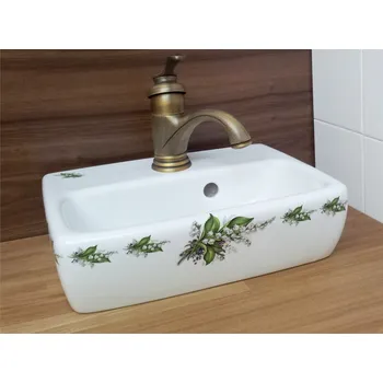 Umyvadlo Umývátko 36cm hranaté malé dekorované