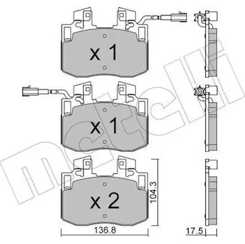 Brzdová destička Sada brzdových destiček, kotoučová brzda METELLI 22-1381-0
