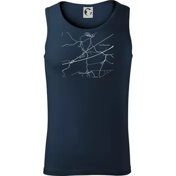 Černobílá mapa Cerhovice 267 61 - Tílko pánské Core - XL ( Námořní modrá (velmi tmavá - téměř černá) )