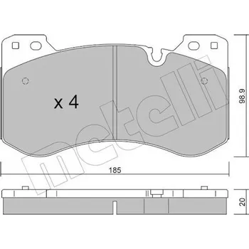 Brzdová destička Sada brzdových destiček, kotoučová brzda METELLI 22-1420-0