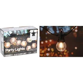 Venkovní osvětlení Světelný LED řetěz Amirae s časovačem teplý bílý