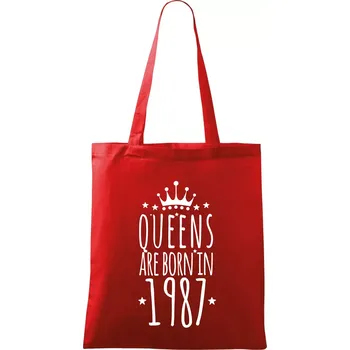 Queens are born in 1987 - Taška bavlněná - 42 x 38 cm ( Červená )