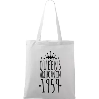 Queens are born in 1959 - Taška bavlněná - 42 x 38 cm ( Bílá )