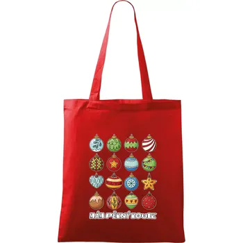 Nákupní taška Mám pěkný koule - Taška bavlněná - 42 x 38 cm ( Červená )