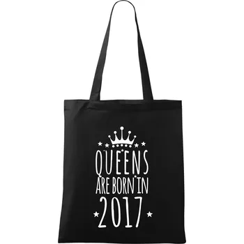Nákupní taška Queens are born in 2017 - Taška bavlněná - 42 x 38 cm ( Černá )