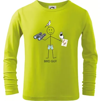 Chlapecké oblečení Bird guy - Triko dětské Long Sleeve - 104-110cm / 3-4 roky ( Limetková )