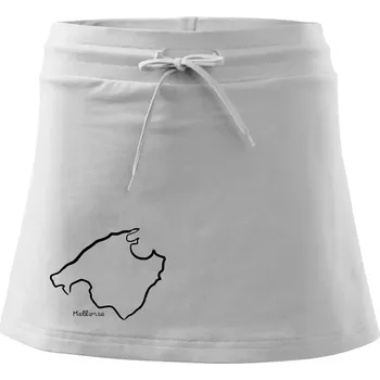 Dámská sukně Mallorca - obrys ostrova - Sportovní sukně - two in one - XS ( Bílá )