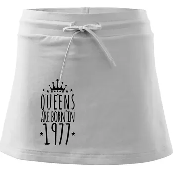 Dámská sukně Queens are born in 1978 - Sportovní sukně - two in one - M ( Bílá )