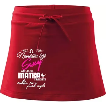 Dámská sukně Nesnáším být sexy matka 3 dětí - Sportovní sukně - two in one - S ( Červená )