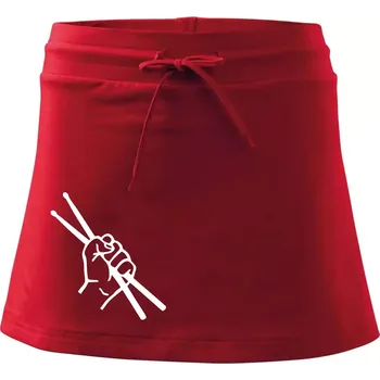 Dámská sukně Paličky ruka - Sportovní sukně - two in one - XS ( Červená )