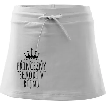 Dámská sukně Princezny se rodí v říjnu - Sportovní sukně - two in one - S ( Bílá )