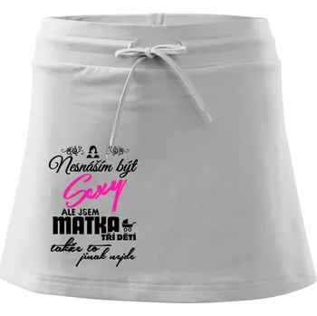 Dámská sukně Nesnáším být sexy matka 3 dětí - Sportovní sukně - two in one - L ( Bílá )