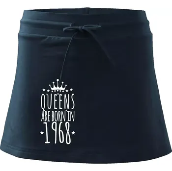 Dámská sukně Queens are born in 1968 - Sportovní sukně - two in one - XL ( Námořní modrá (velmi tmavá - téměř černá) )