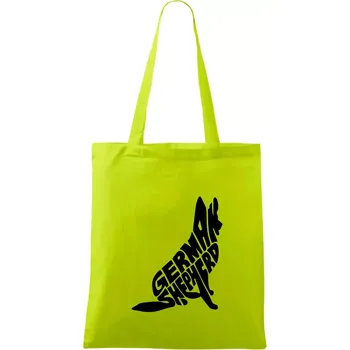 Německý ovčák sedící napis - Taška bavlněná - 42 x 38 cm ( Limetková )