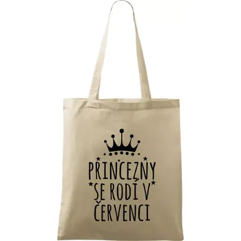 Princezny se rodí v červenci - Taška bavlněná - 42 x 38 cm ( Naturální )