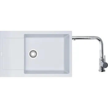 Granitový dřez Set Franke MRG 611-78 BB Bílá-led + Franke FN 0147 Chrom