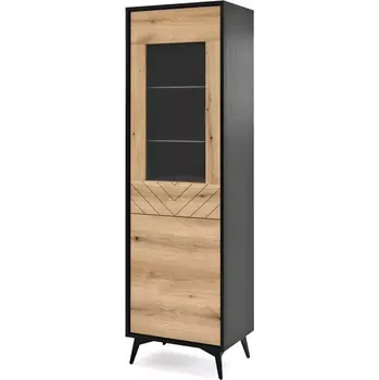 Vinotéka Vitrína Diamond 54 cm dub evoke/černá