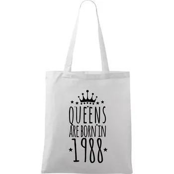 Queens are born in 1988 - Taška bavlněná - 42 x 38 cm ( Bílá )