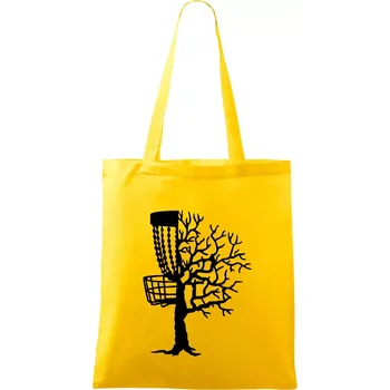 Disc golf pozor strom - Taška bavlněná - 42 x 38 cm ( Žlutá )