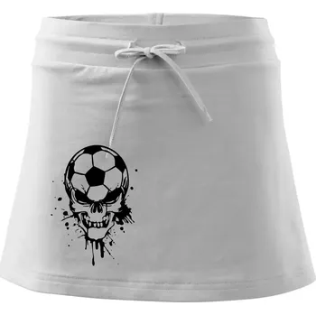 Dámská sukně Fotbal lebka splash - Sportovní sukně - two in one - XL ( Bílá )