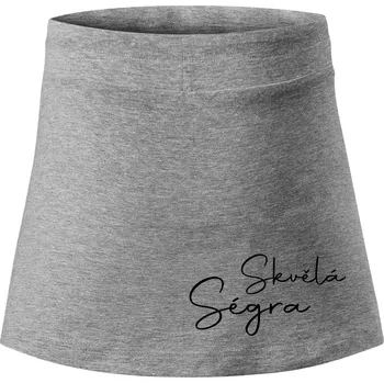 Dámská sukně Skvělá ségra - nápis na zádech - Sportovní sukně - two in one - S ( Tmavě šedý melír )
