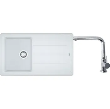 Granitový dřez Set Franke BFG 611-86 Bílá-led + Franke FN 0147 Chrom