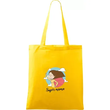 Kreslený obrázek Super máma - Taška bavlněná - 42 x 38 cm ( Žlutá )