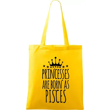 Princesses are born as Pisces - Ryby - Taška bavlněná - 42 x 38 cm ( Žlutá )