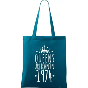 Queens are born in 1974 - Taška bavlněná - 42 x 38 cm ( Petrolejová )