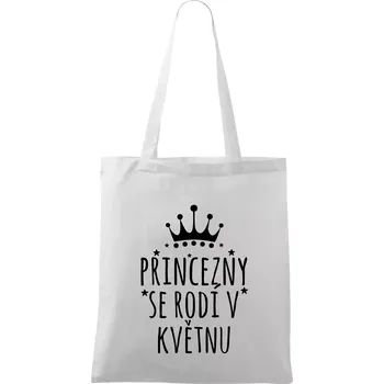 Princezny se rodí v květnu - Taška bavlněná - 42 x 38 cm ( Bílá )