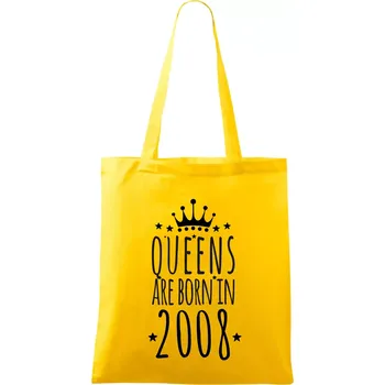 Queens are born in 2008 - Taška bavlněná - 42 x 38 cm ( Žlutá )