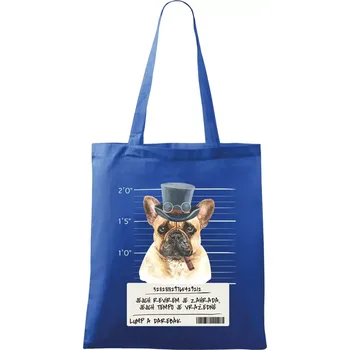 Nákupní taška Lump a darebák francouzský buldoček - Taška bavlněná - 42 x 38 cm ( Královská modrá )