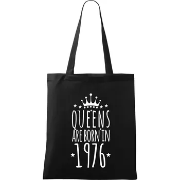 Queens are born in 1976 - Taška bavlněná - 42 x 38 cm ( Černá )