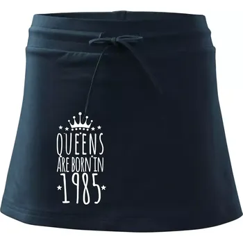 Dámská sukně Queens are born in 1985 - Sportovní sukně - two in one - S ( Námořní modrá (velmi tmavá - téměř černá) )