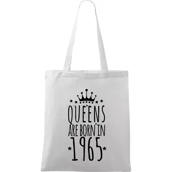 Queens are born in 1965 - Taška bavlněná - 42 x 38 cm ( Bílá )