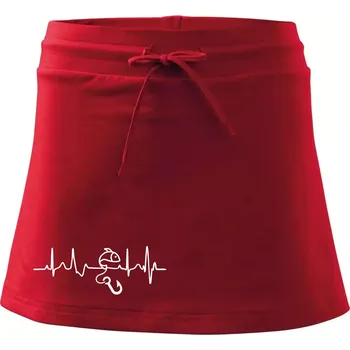 Dámská sukně Ekg rybaření - Sportovní sukně - two in one - XL ( Červená )