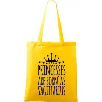Princesses are born as Sagittarius - Střelec - Taška bavlněná - 42 x 38 cm ( Žlutá )